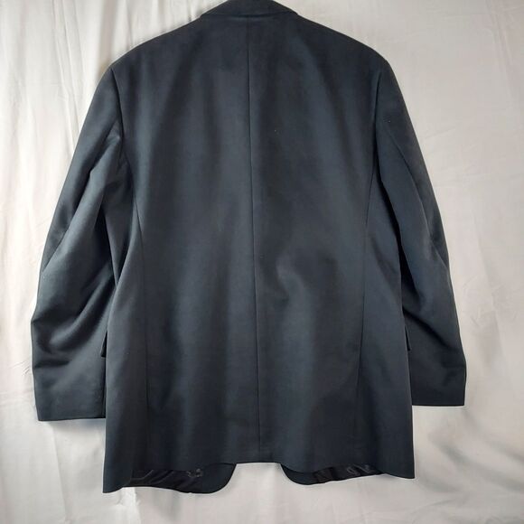 Andrew Fezza 41R Mens Black Suede Look Polyester Blazer Sport Coat Jacket - Picture 2 of 11
